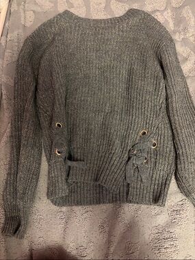 Epic Threads Gray Metallic Ribbed Knit Sweater
